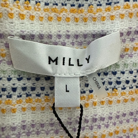 Milly Gold and White Mini Pencil Skirt - Picture 4 of 6